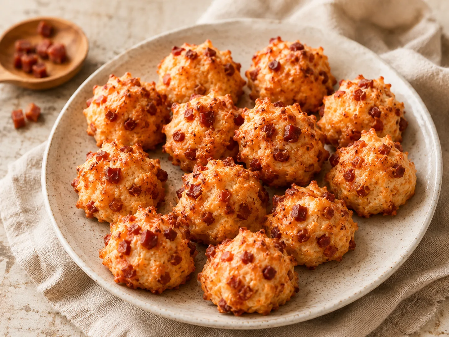 Petites Bouchées Croquantes au Chorizo et au Parmesan