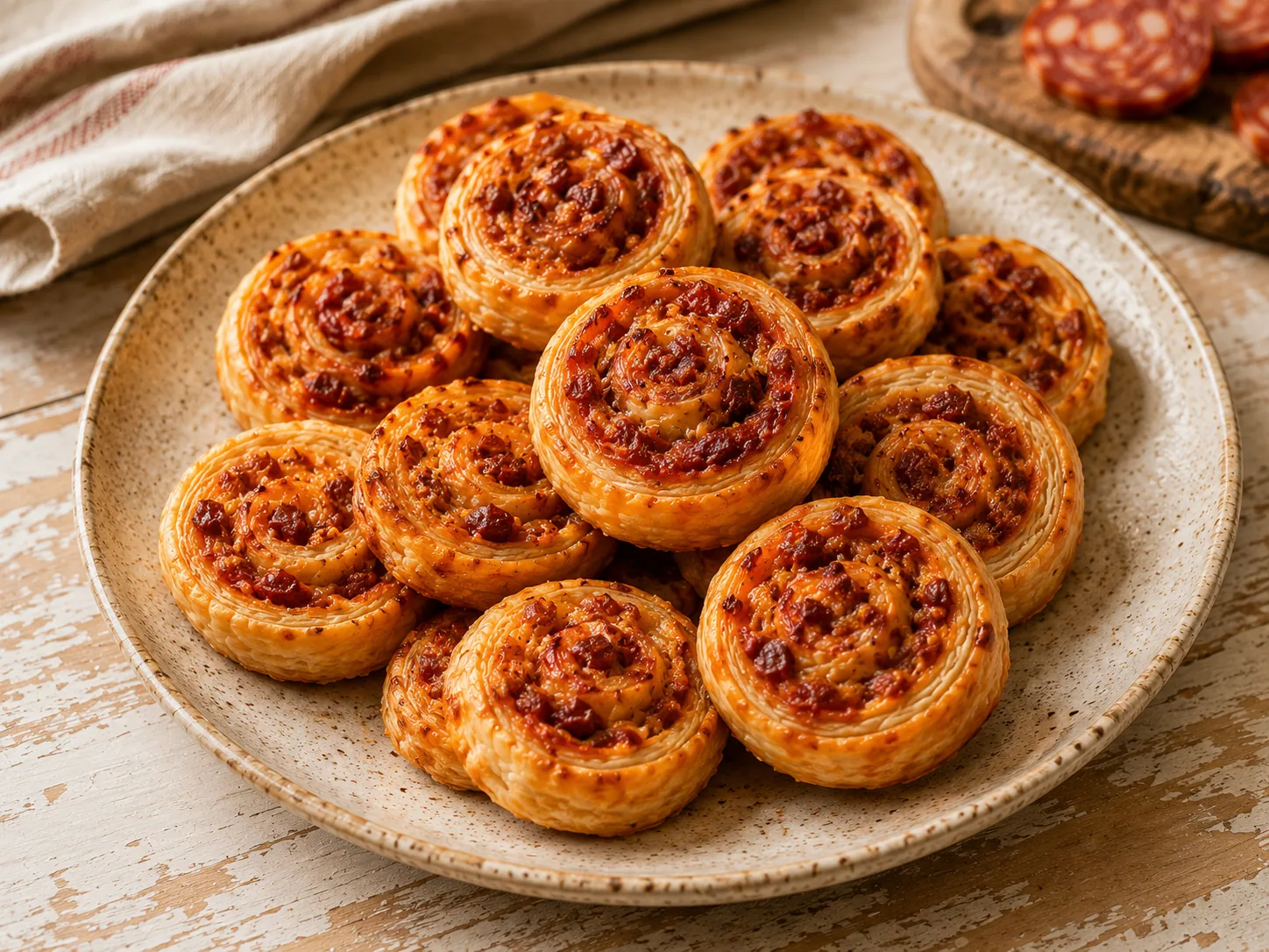 Roulés feuilletés au chorizo