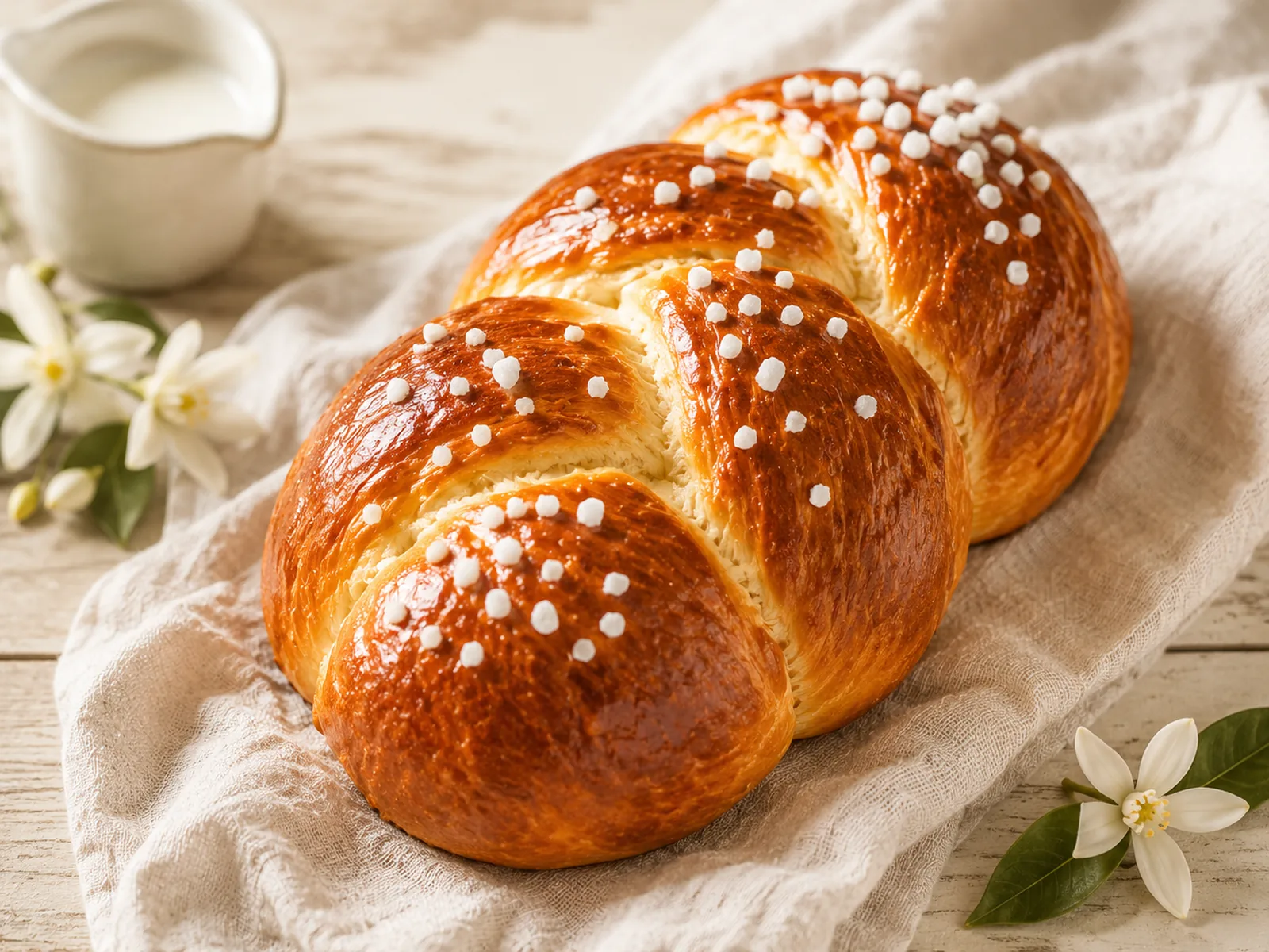 Brioche tressée à la levure fraîche