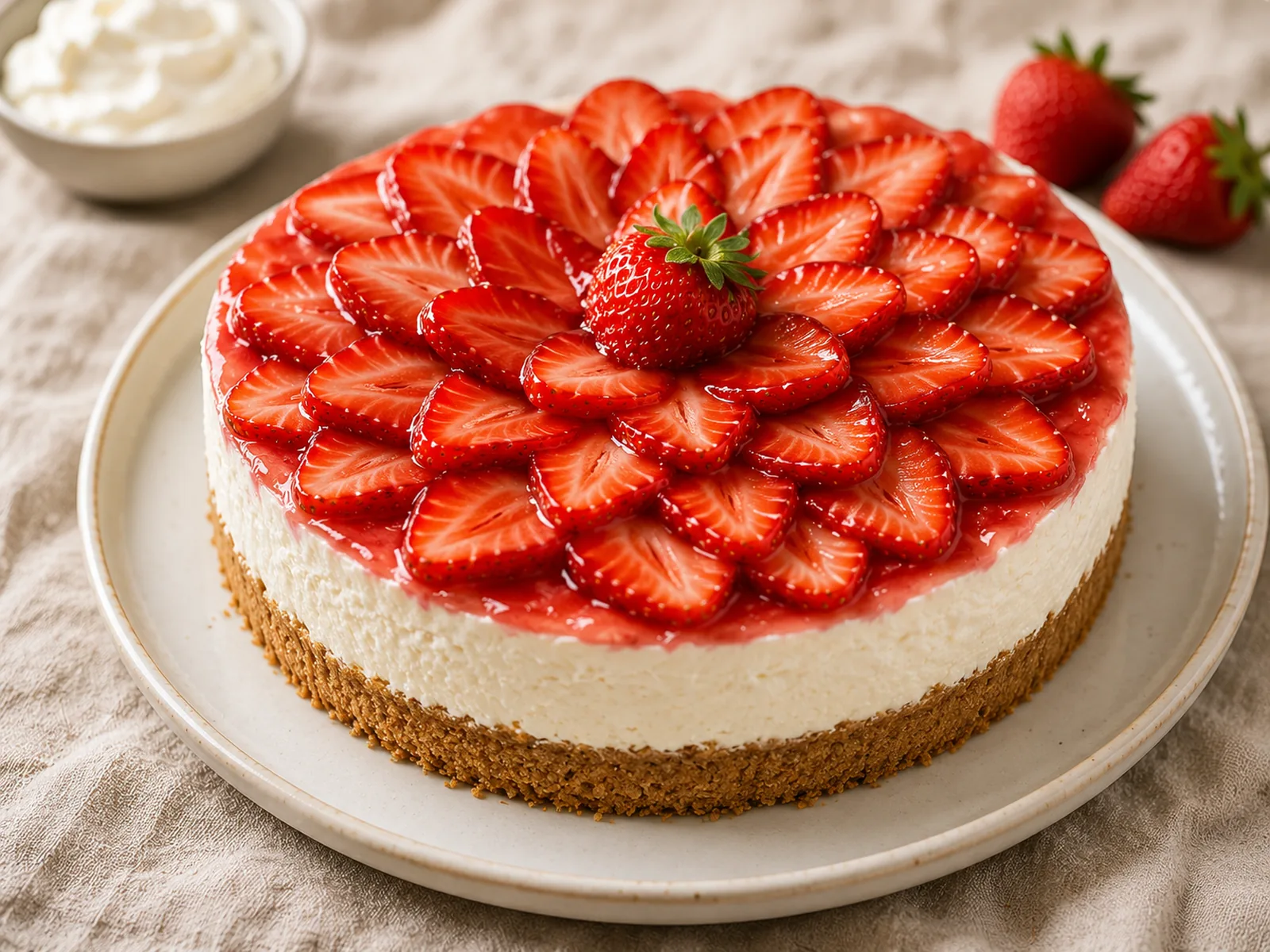 Cheesecake aux fraises sans cuisson