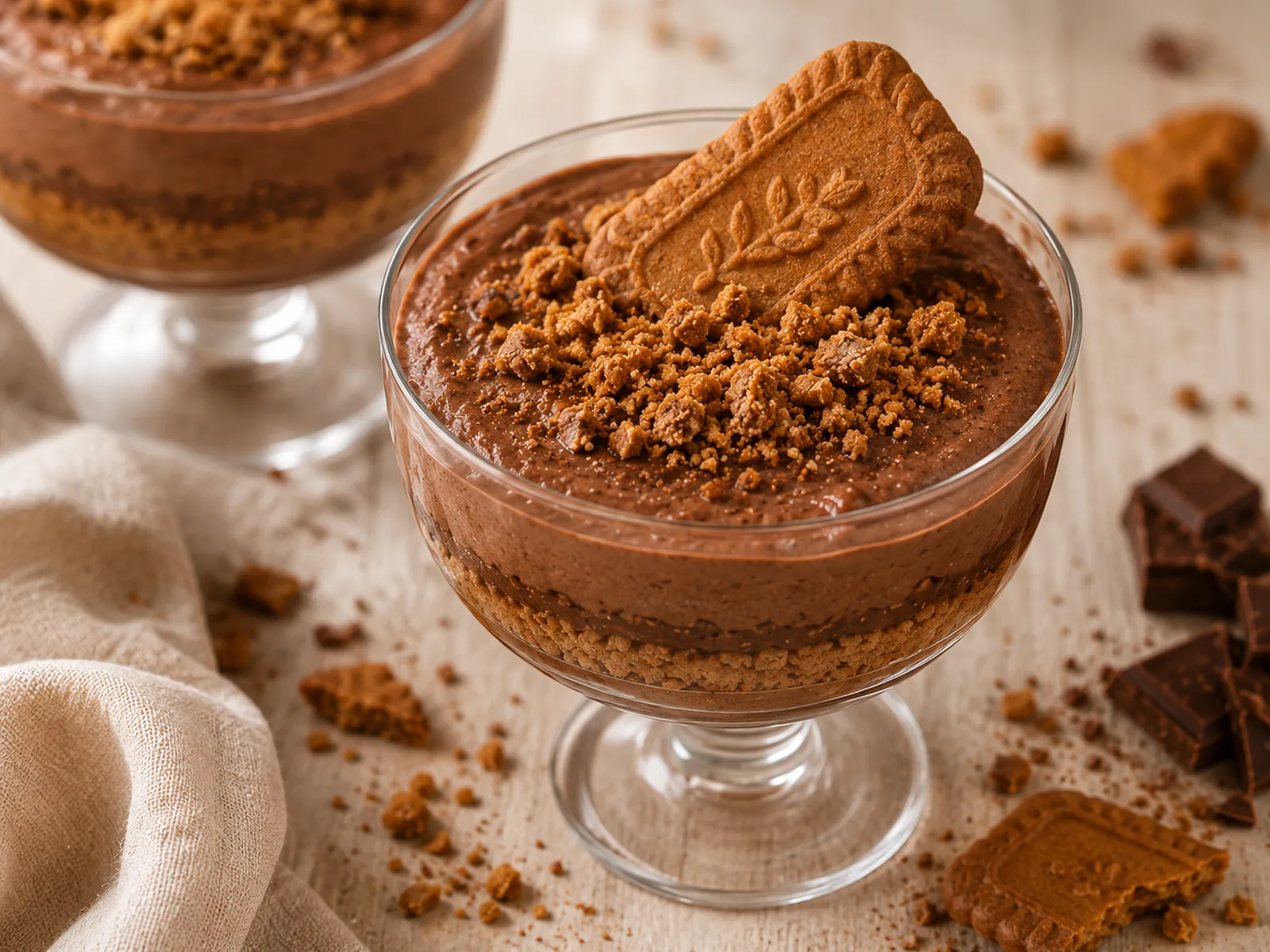 Mousse au chocolat et aux spéculos