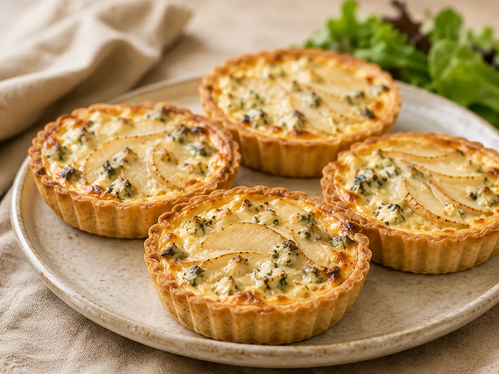 Quiche aux poires et au roquefort