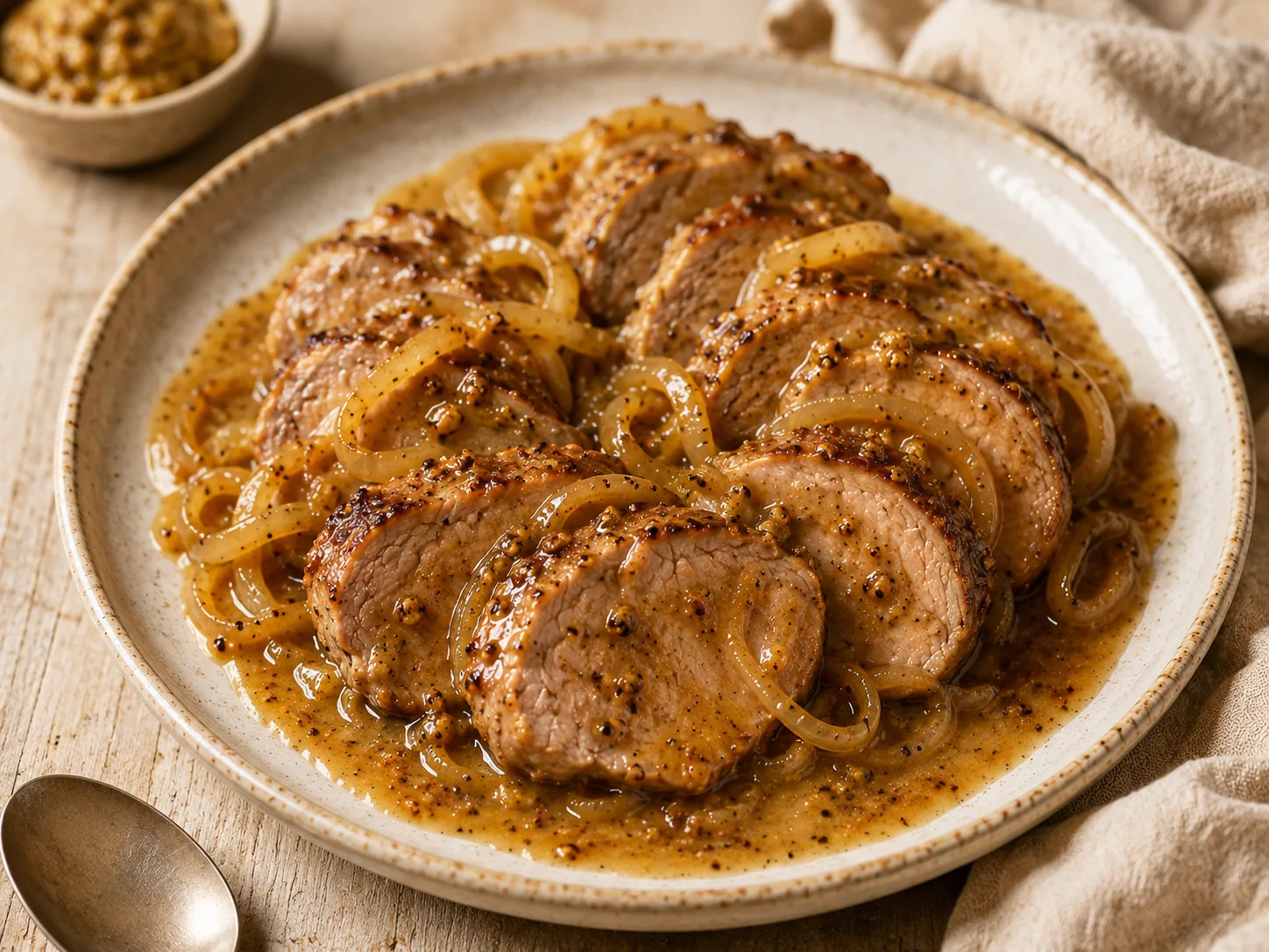 Filet mignon sauce miel-moutarde