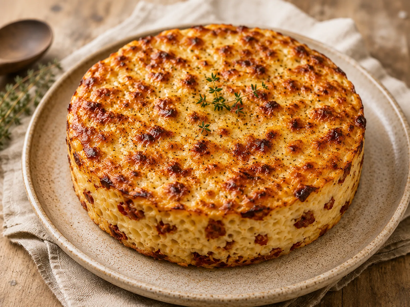 Gâteau aux macaronis et parmesan
