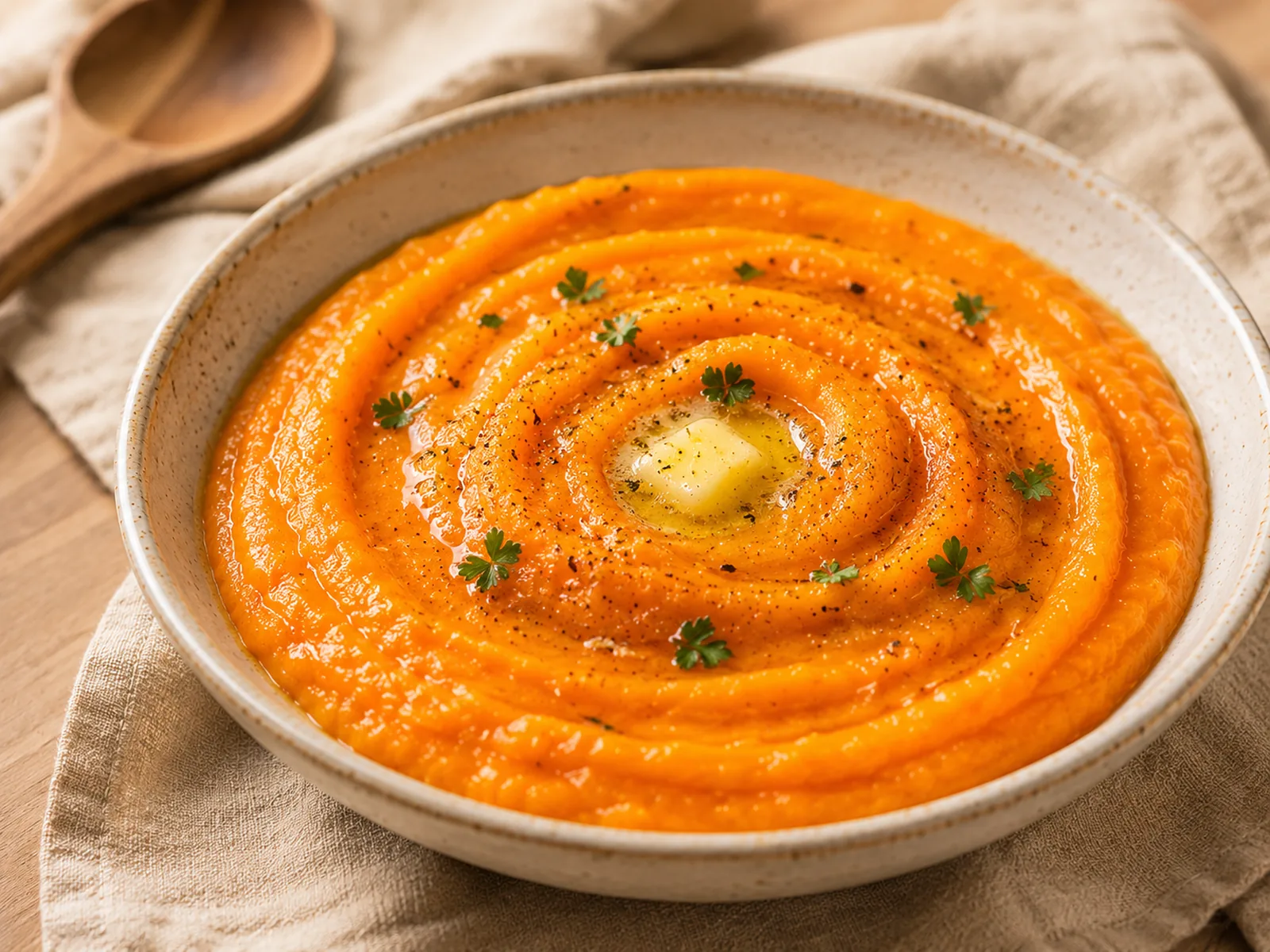 Purée de carottes au miel