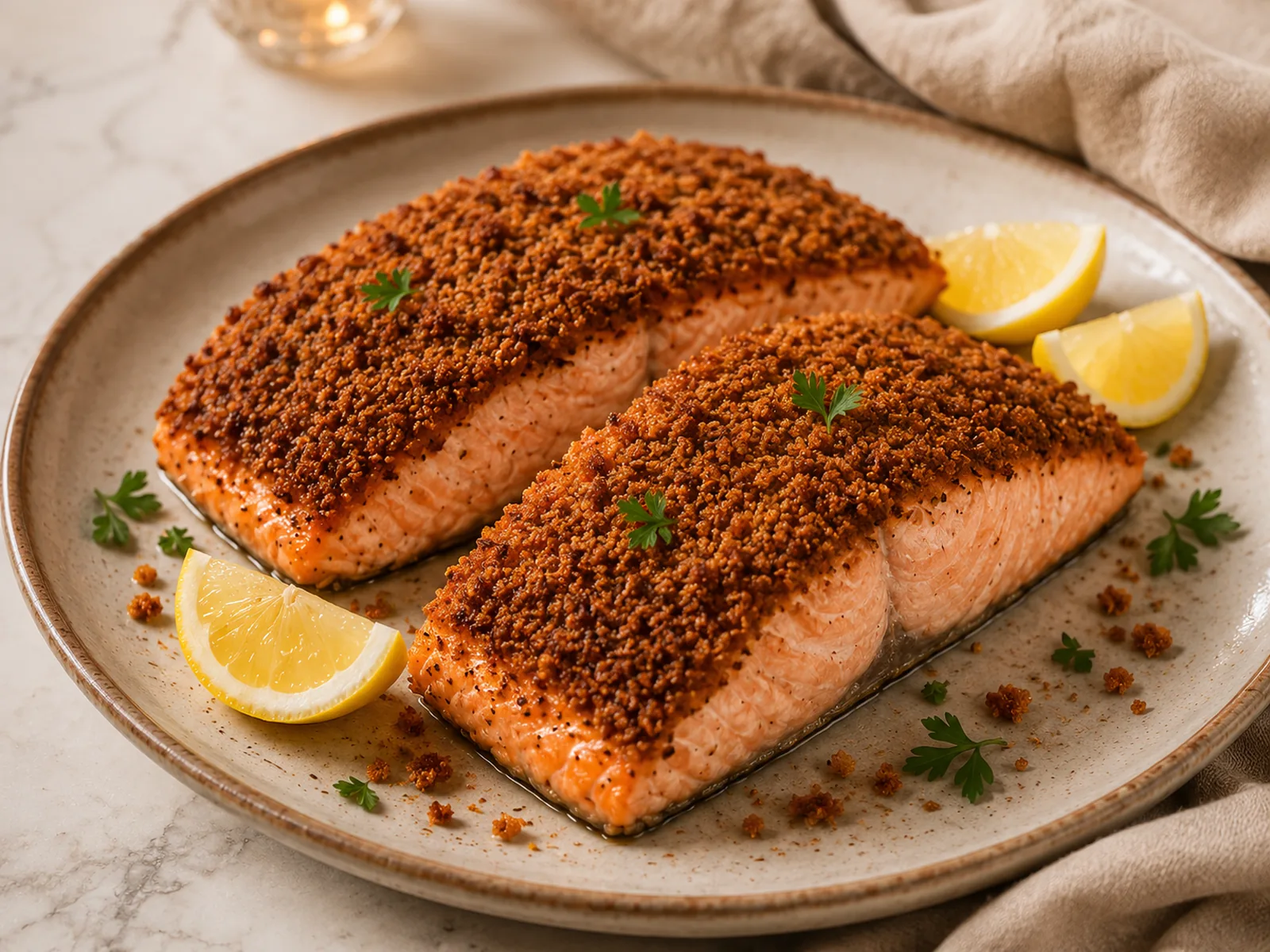 Saumon en croûte de pain d'épice