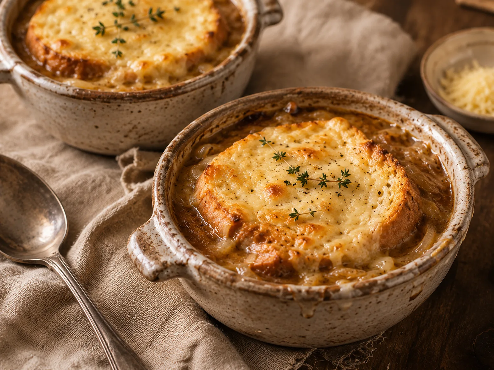Soupe à l'oignon gratinée