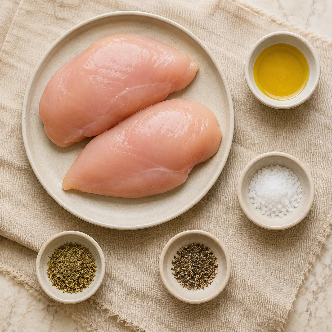 Ingrédients pour Blancs de poulet bien grillés