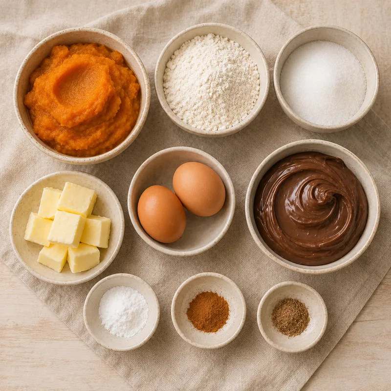 Ingrédients pour Moelleux Potiron Nutella