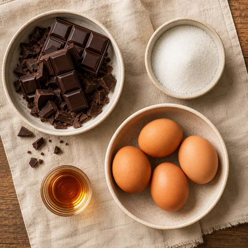 Ingrédients pour Mousse au chocolat au Cognac