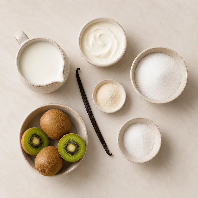 Ingrédients pour Panna cotta aux kiwis