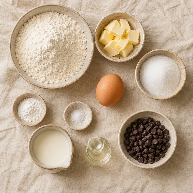 Ingrédients pour Scones à la fleur d'oranger & pépites de chocolat