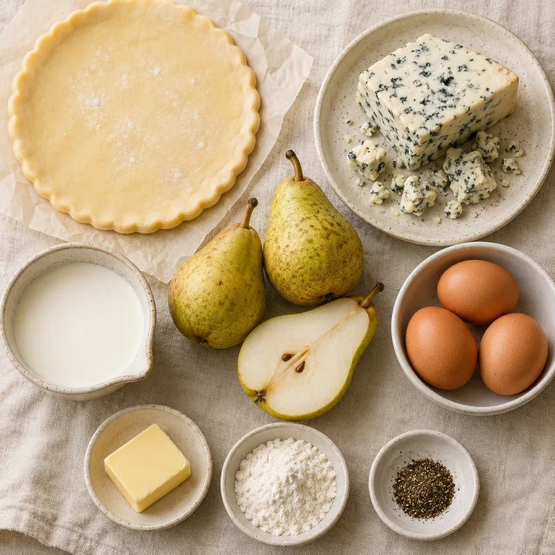 Ingrédients pour Quiche aux poires et au roquefort
