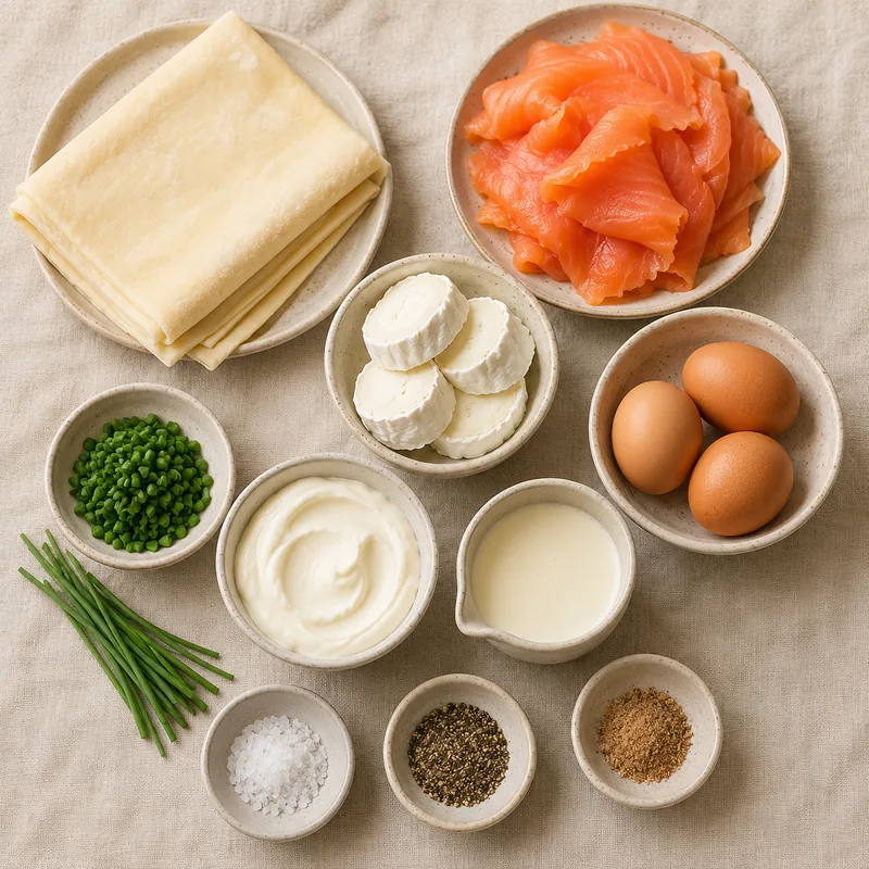 Ingrédients pour Quiche saumon chèvre