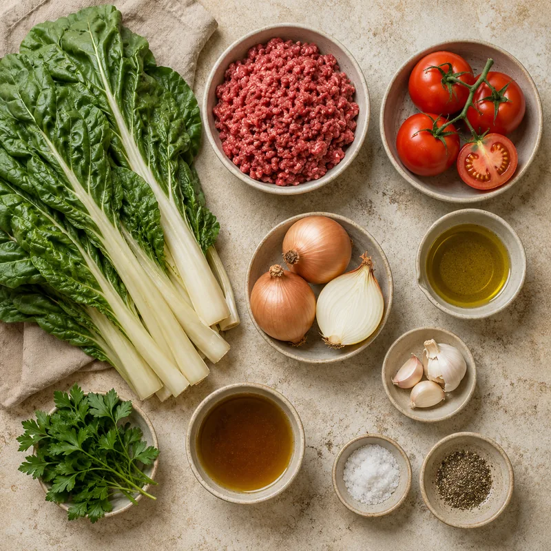 Ingrédients pour Blettes à la bolognaise