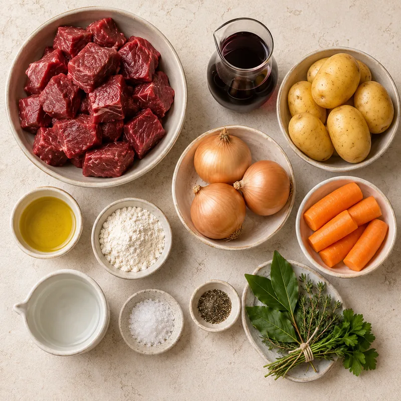 Ingrédients pour Bœuf Bourguignon