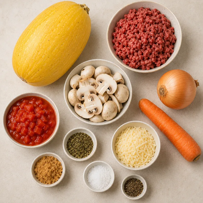 Ingrédients pour Courge spaghetti à la bolognaise