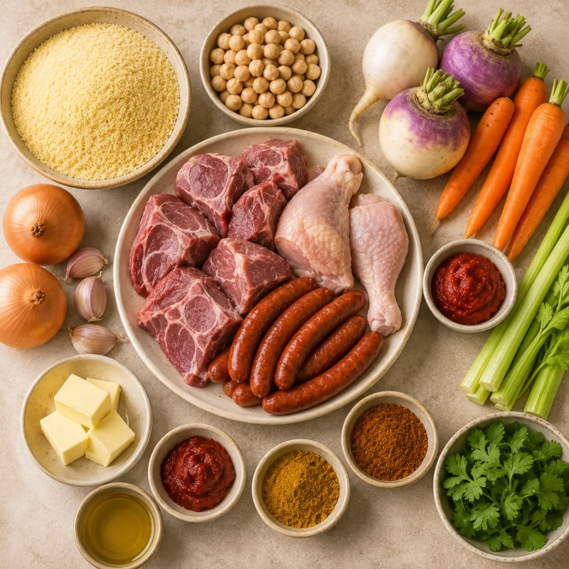 Ingrédients pour Couscous royal marocain