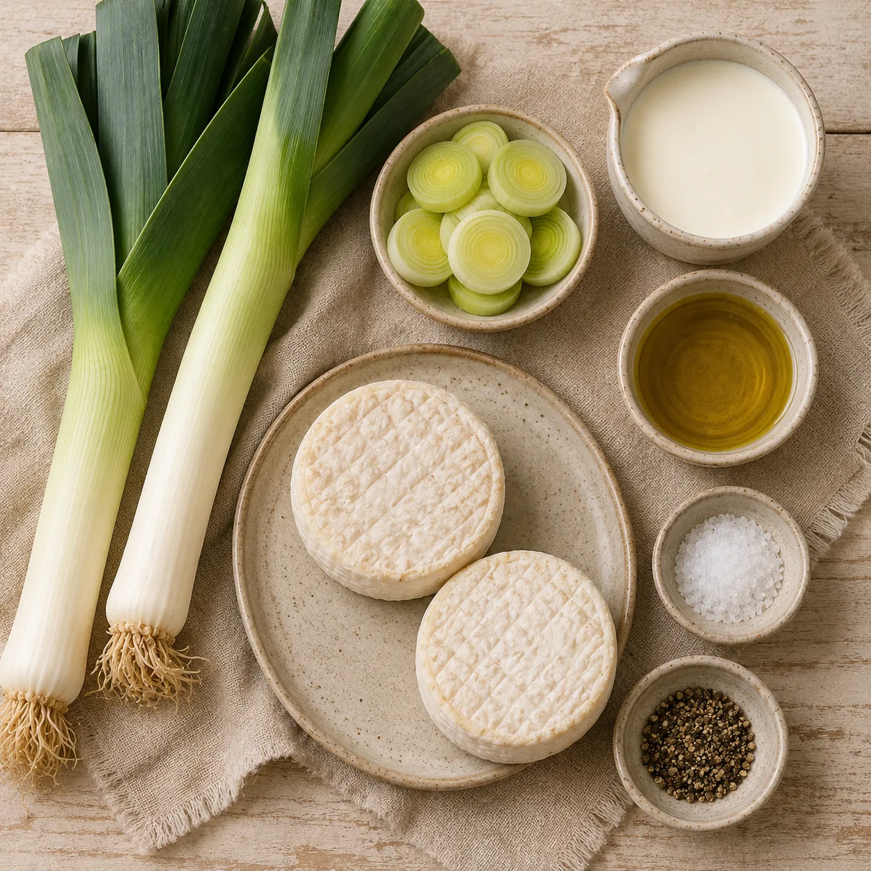 Ingrédients pour Fondue de poireaux au chèvre