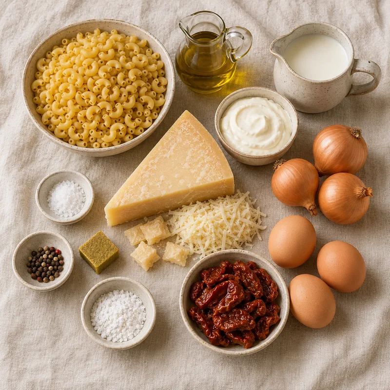 Ingrédients pour Gâteau aux macaronis et parmesan