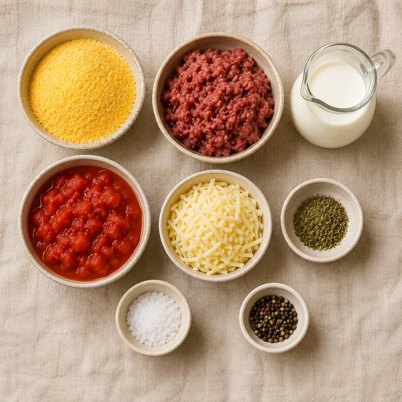 Ingrédients pour Gratin de polenta bolognaise