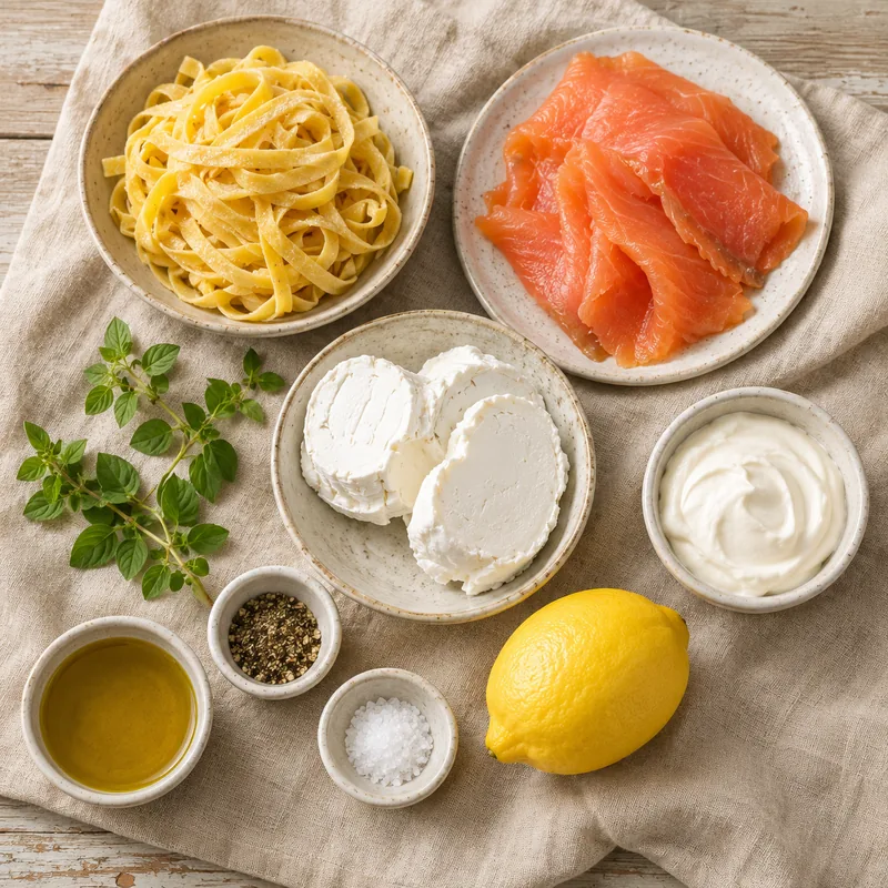 Ingrédients pour Pâtes à la truite et au fromage de chèvre