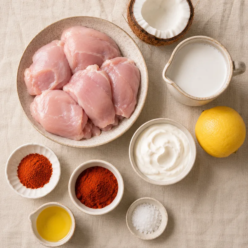 Ingrédients pour Poulet antillais à la noix de coco