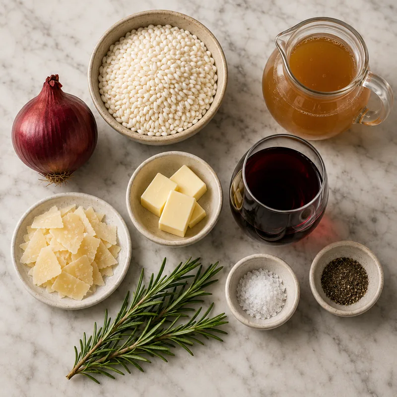 Ingrédients pour Risotto au vin rouge