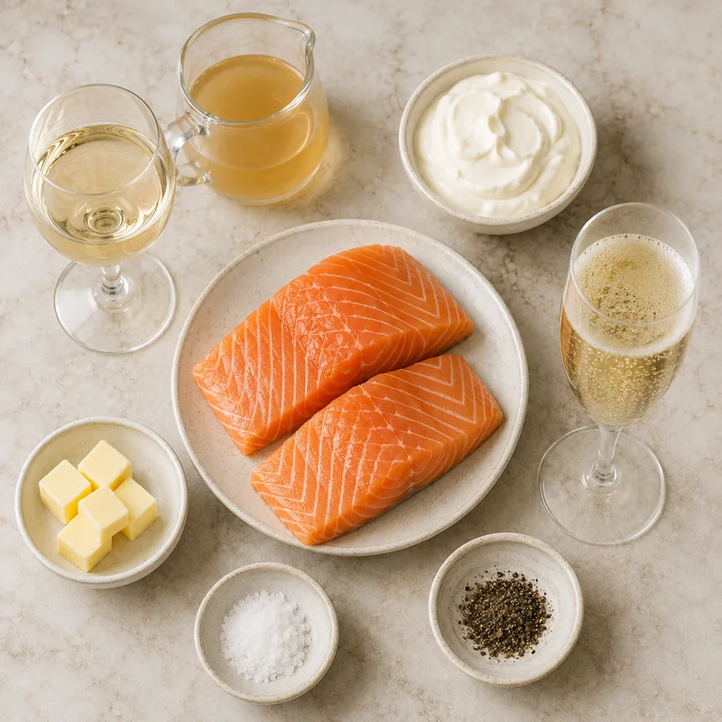 Ingrédients pour Saumon à la sauce champagne