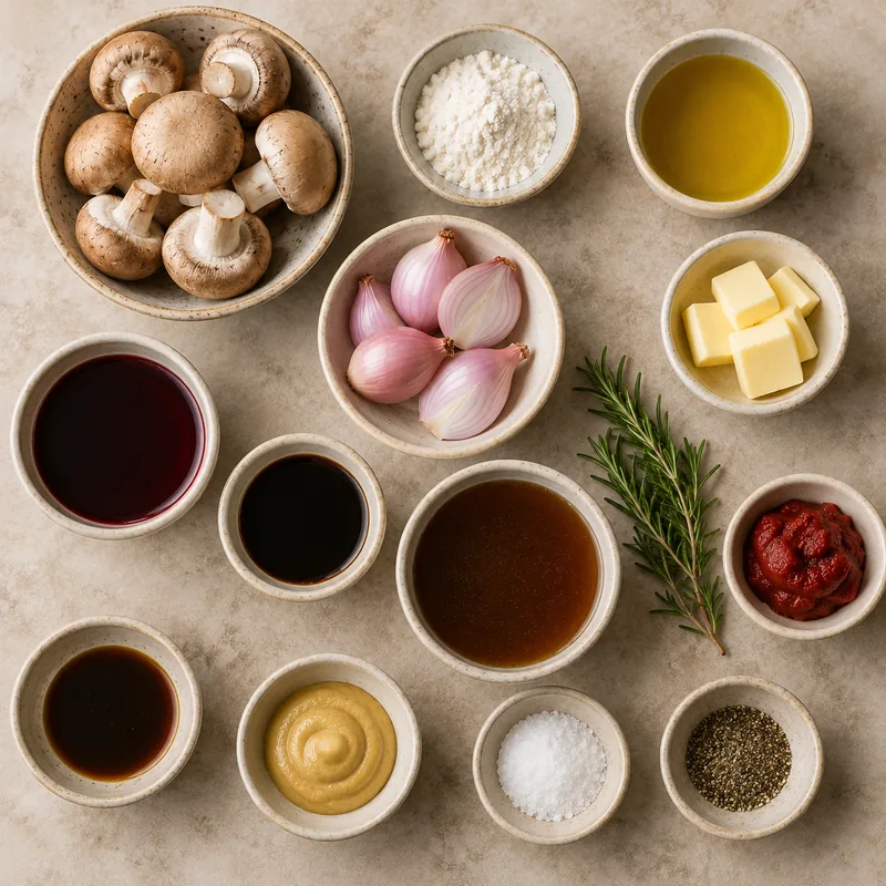 Ingrédients pour Sauce champignons & porto